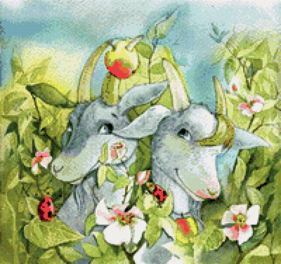 Козочки-кокетки - символ года, фэн-шуй, коза, животные - предпросмотр