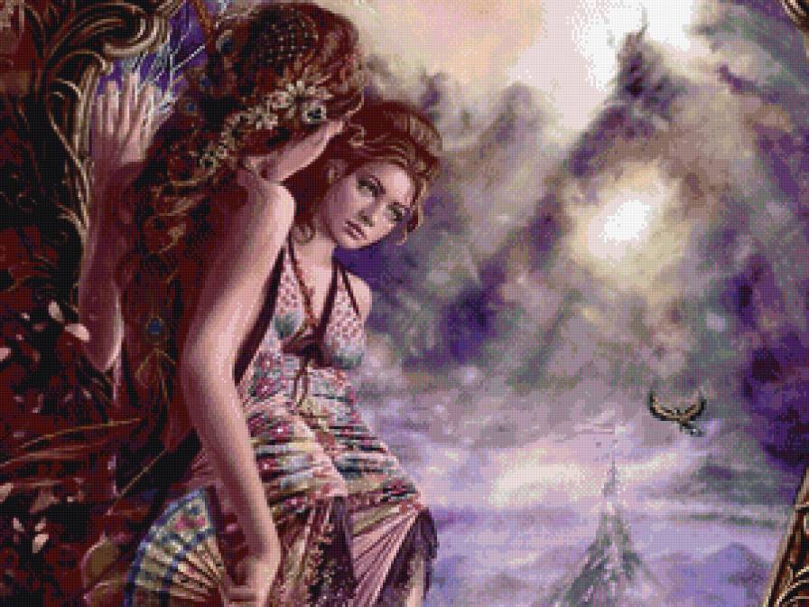 отражение в зеркале - девушка, фэнтези - предпросмотр