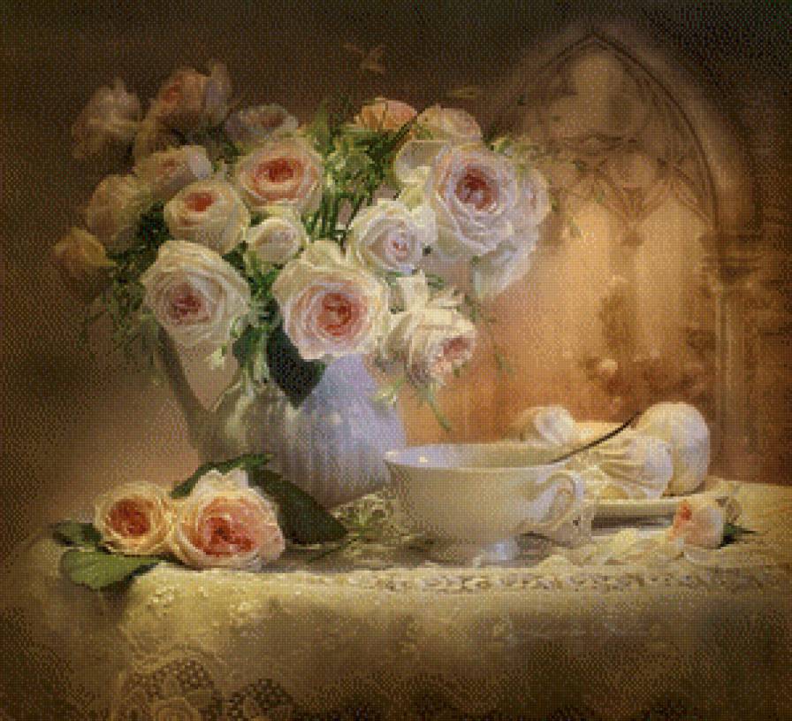 белые розы - предпросмотр