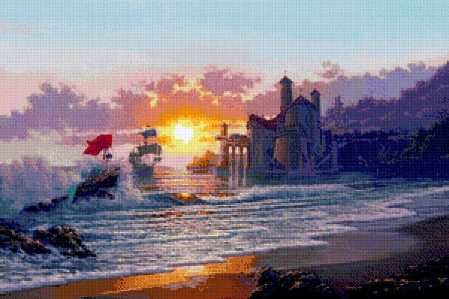 русалочка - море, замок, мультяшки, герои диснея - предпросмотр