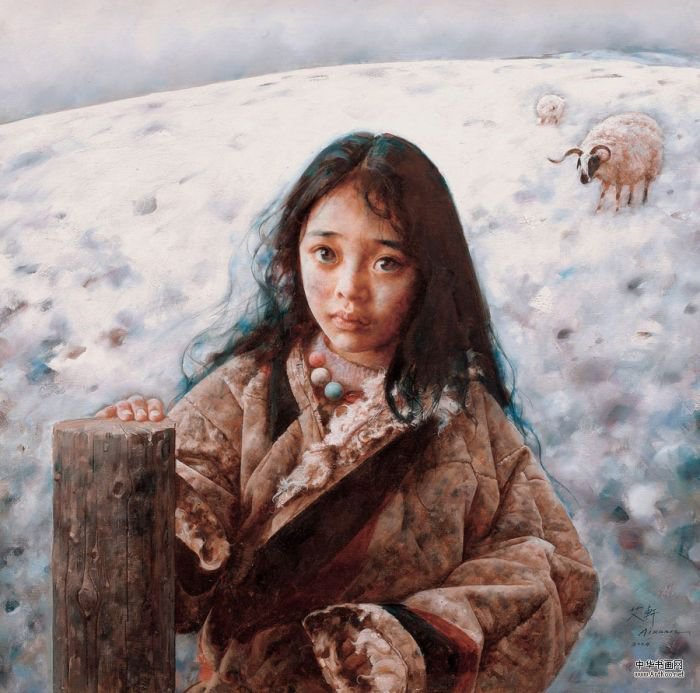 Дочка пастуха - картина, девочка, живопись азии - оригинал