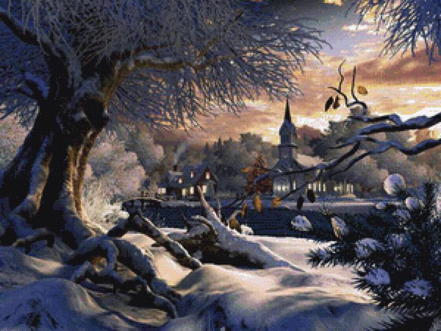 Зима - природа, пейзаж, зима, лес, река - предпросмотр