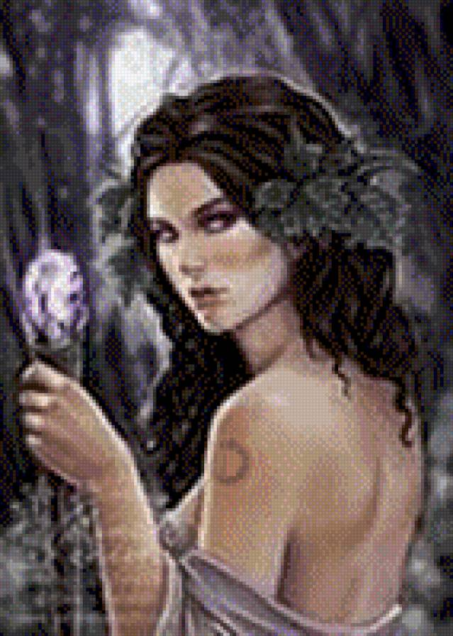 девушка с цветком - предпросмотр