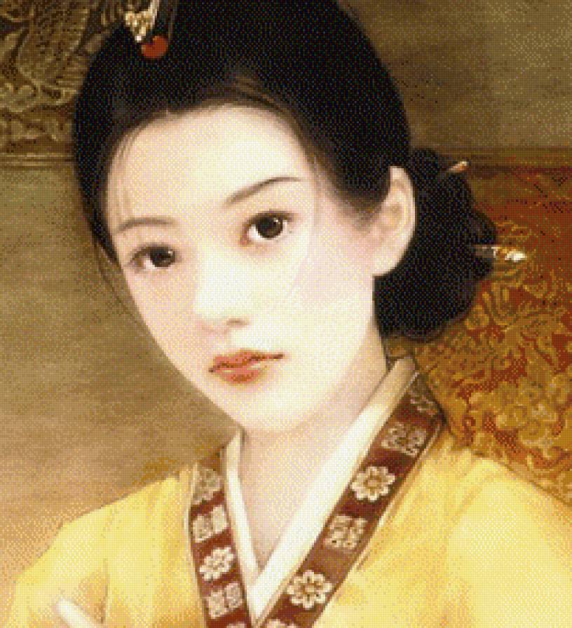 №774069 - девушка, картина, портрет, живопись азии, лица - предпросмотр