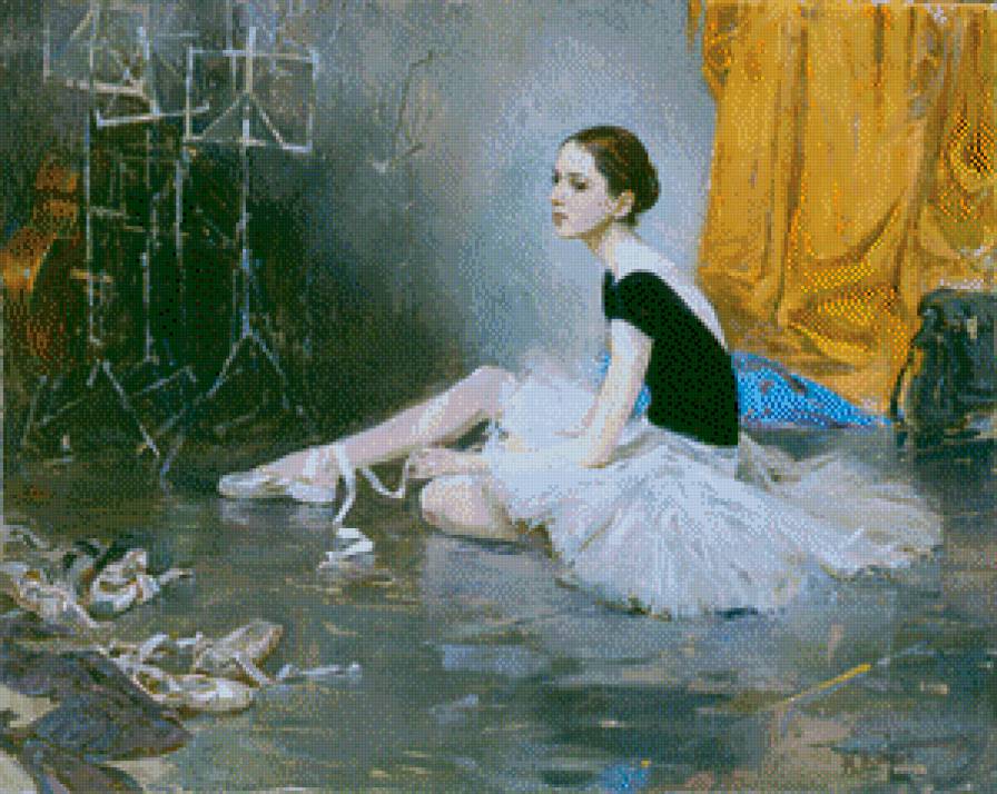 В балетном классе - балет, картина, живопись, балерина - предпросмотр