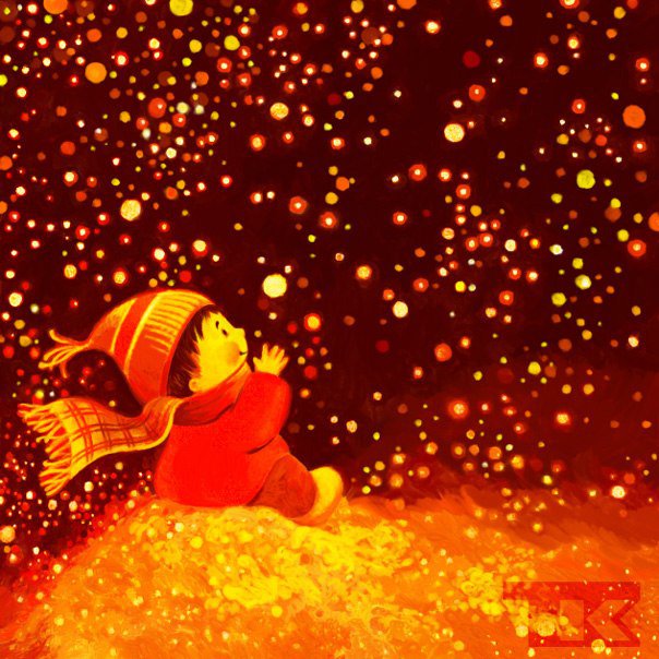 Огоньки - огоньки, новый год, ребенок - оригинал