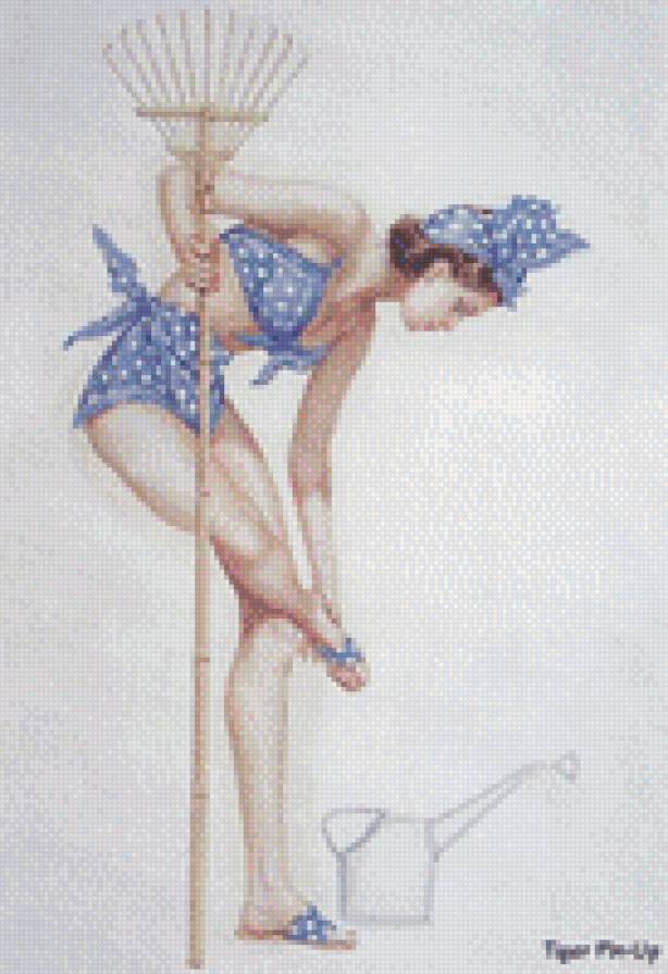 6-063 Девушка с лейкой - предпросмотр