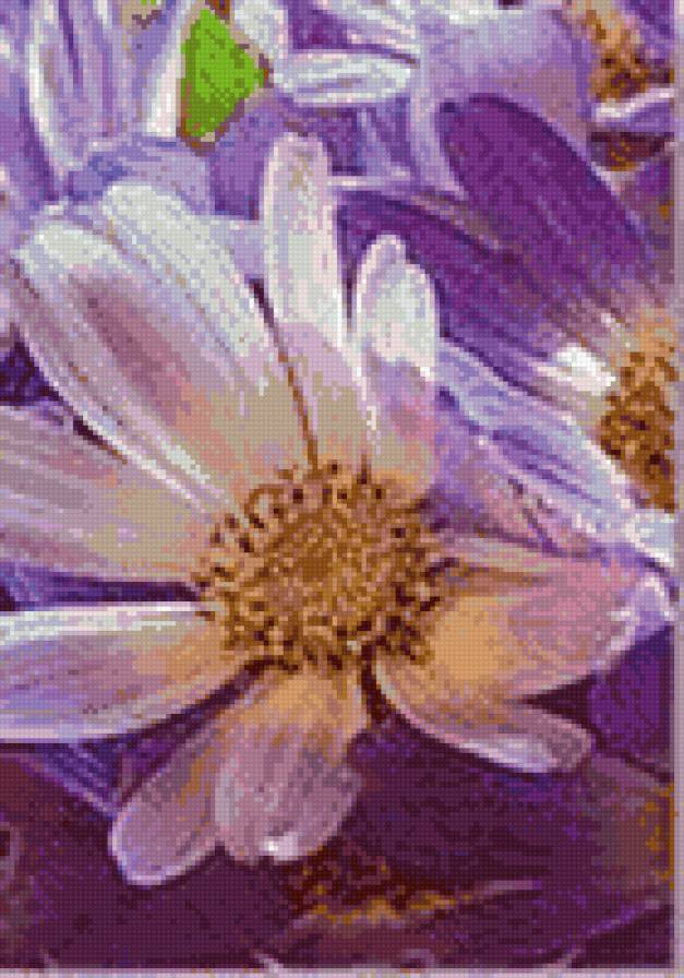 Цветы Фиолет триптих 2 - предпросмотр