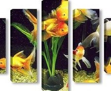 Схема вышивки «триптих Золотые рыбки»