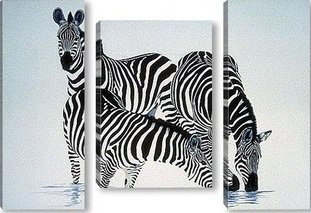 триптих зебры - оригинал