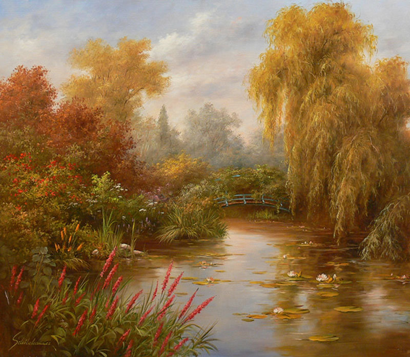 Пруд осенью - оригинал