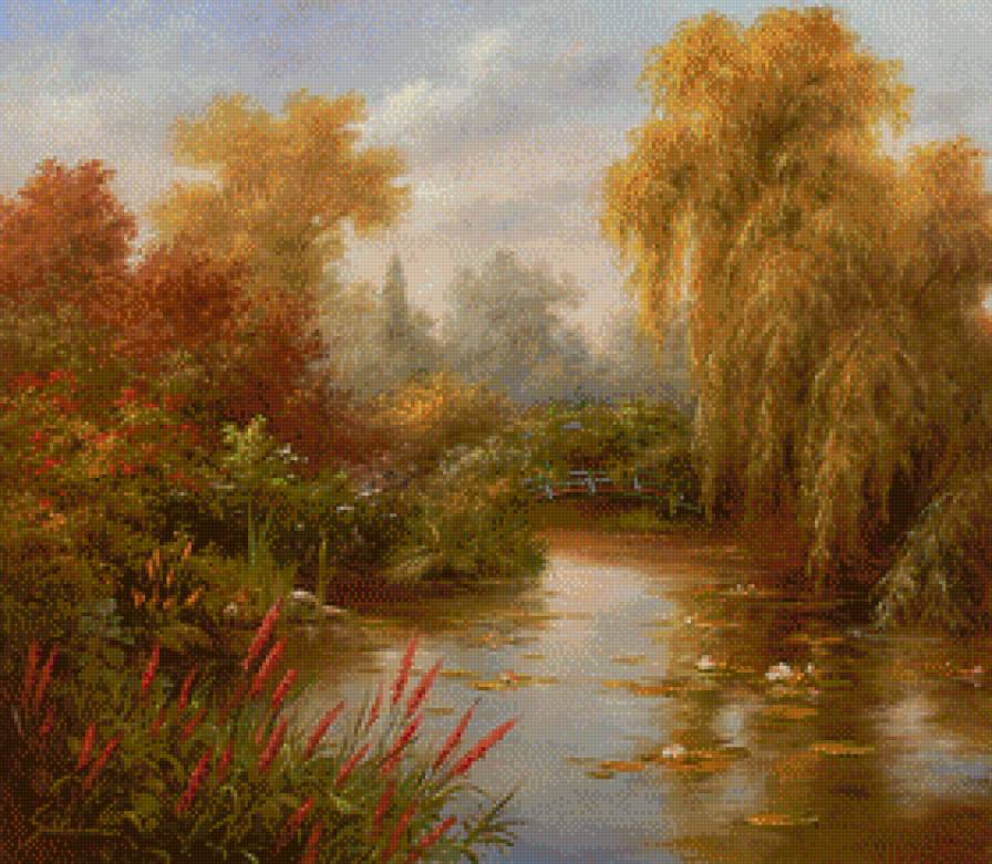 Пруд осенью - предпросмотр