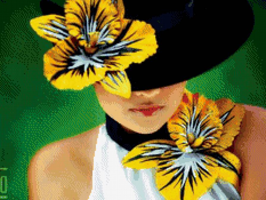 женский образ - люди, девушки, цветы, гламур, портрет, шляпа, женщины - предпросмотр