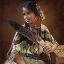 Оригинал схемы вышивки «Индейская девочка» (№777937)