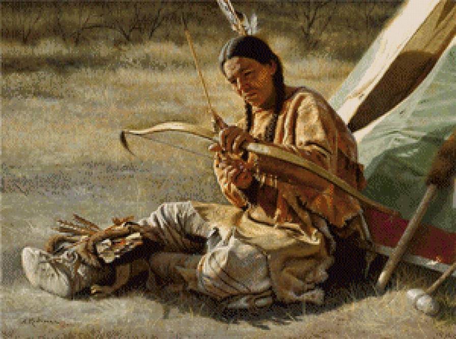 Перед охотой - индейцы, история, охотник, костюм - предпросмотр