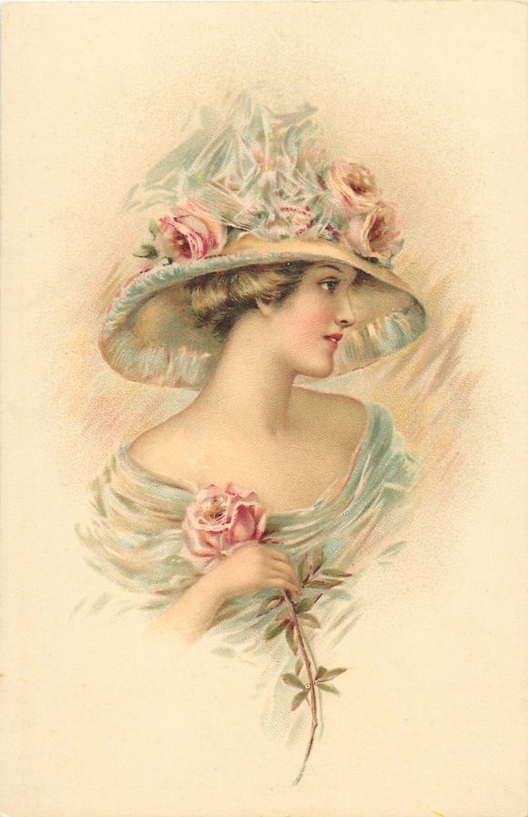 dama con rosa - оригинал