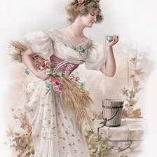 Оригинал схемы вышивки «дама» (№778186)