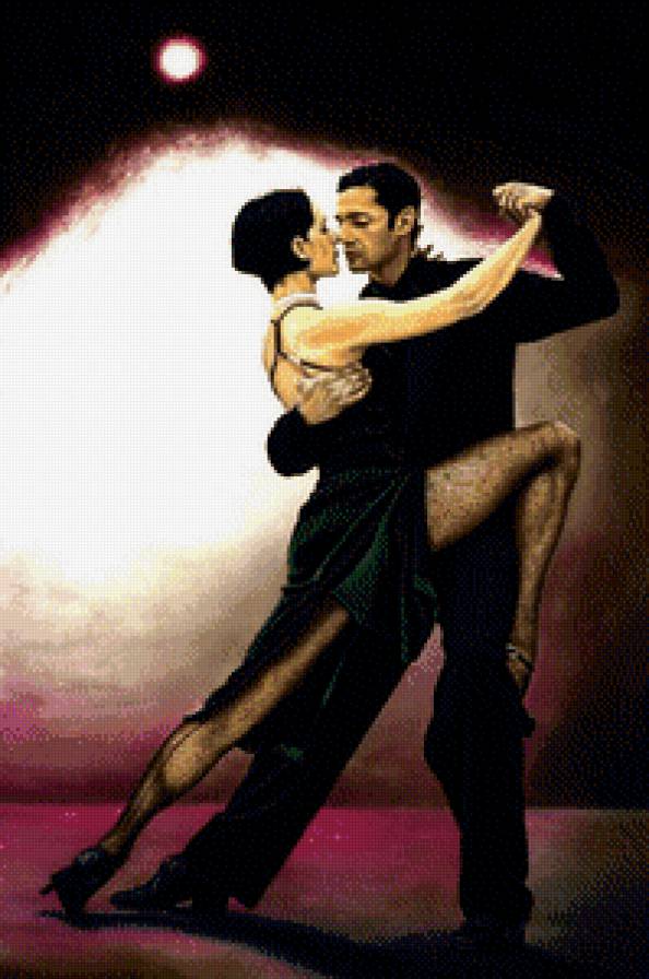 Страстный танец 2 - танец, танго, танцоры, картина, пара - предпросмотр