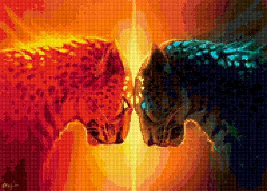 противоположные леопарды - инь янь, леопард - предпросмотр