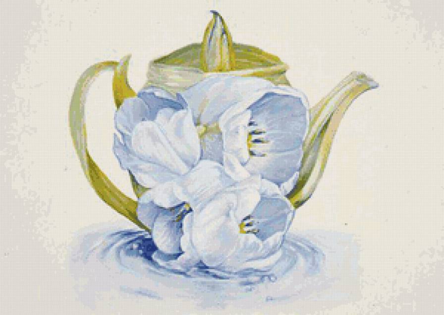 цветочный чайник - для кухни - предпросмотр