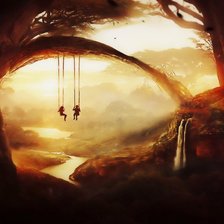 Схема вышивки «Качели»