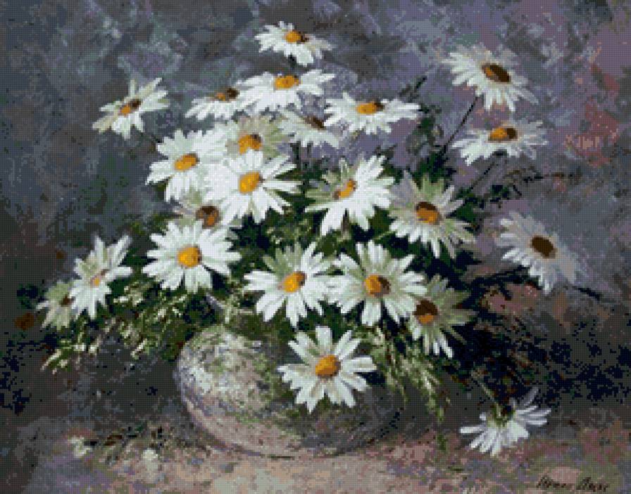 ромашки - цветы, картина - предпросмотр