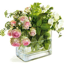 Схема вышивки «розы в прозрачной вазе фуджико»