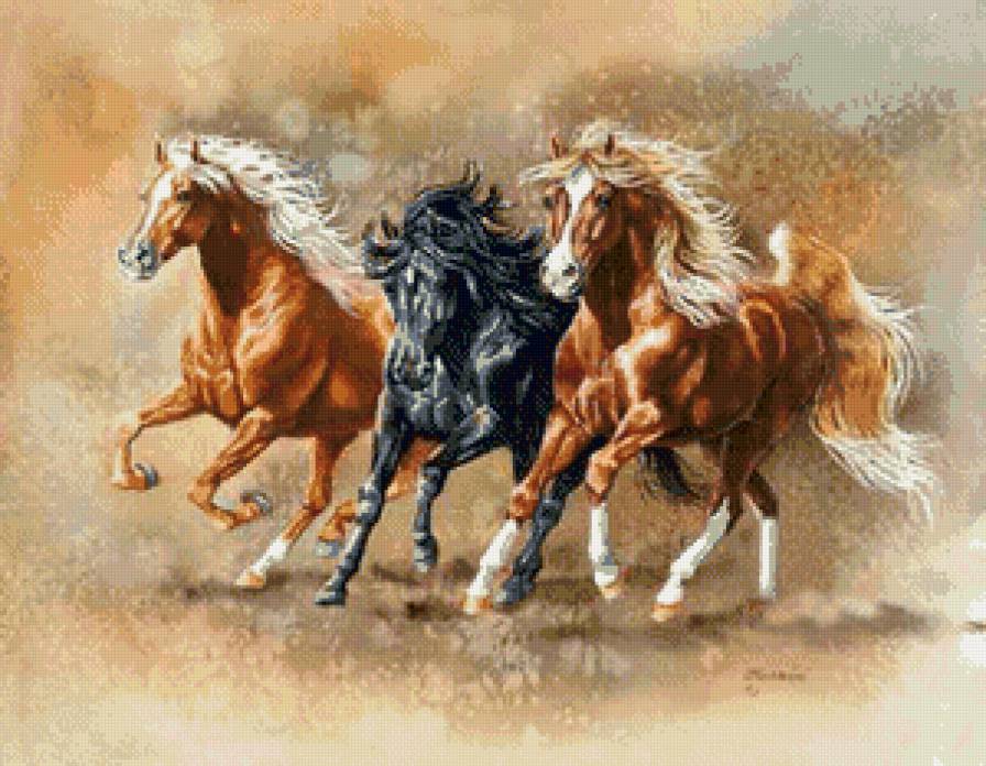 лошади - животные, картина, лошадь - предпросмотр