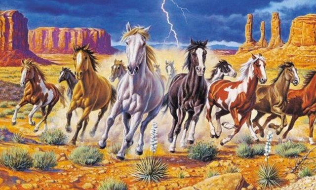 картина - животные, лошадь, картина - оригинал