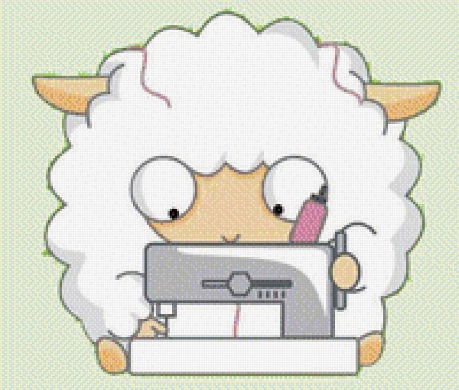 Пушистая рукодельница - овечка, рукодельница - предпросмотр