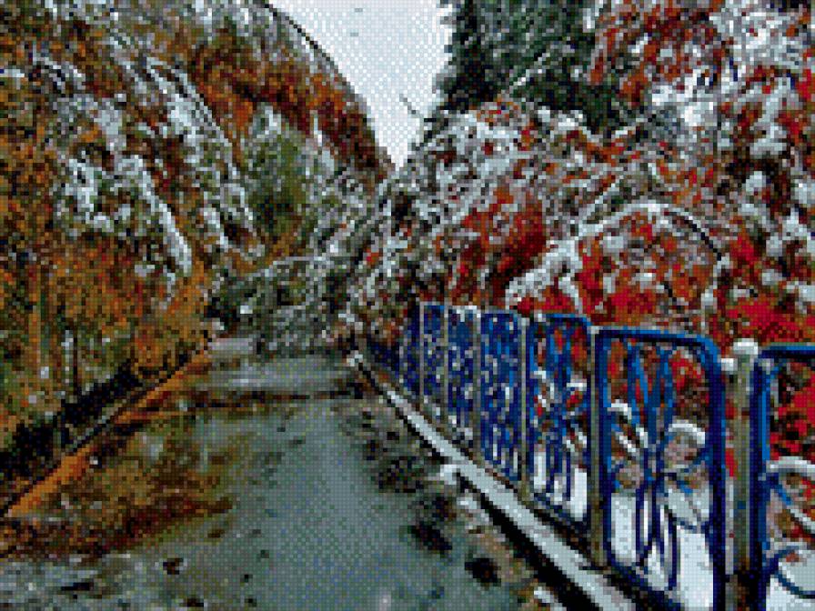 встреча осени и зимы - природа, снег, зима, лес - предпросмотр