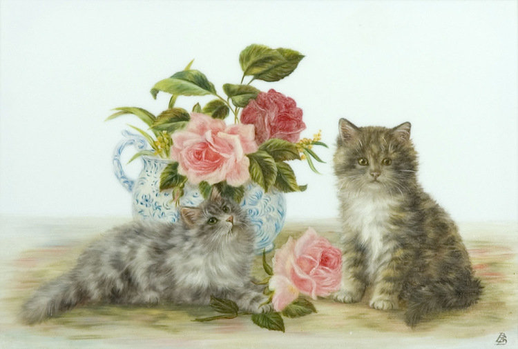 серия ,,кошки" - животные.кошки.розы - оригинал