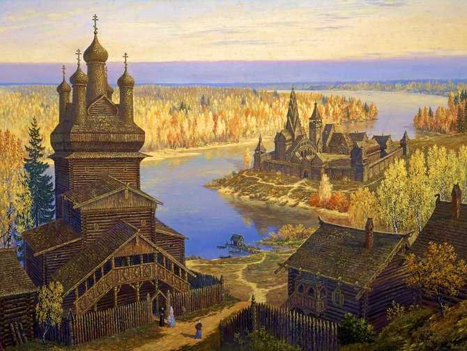 Русь православная - храм, деревня, русь, церковь, россия матушка - оригинал