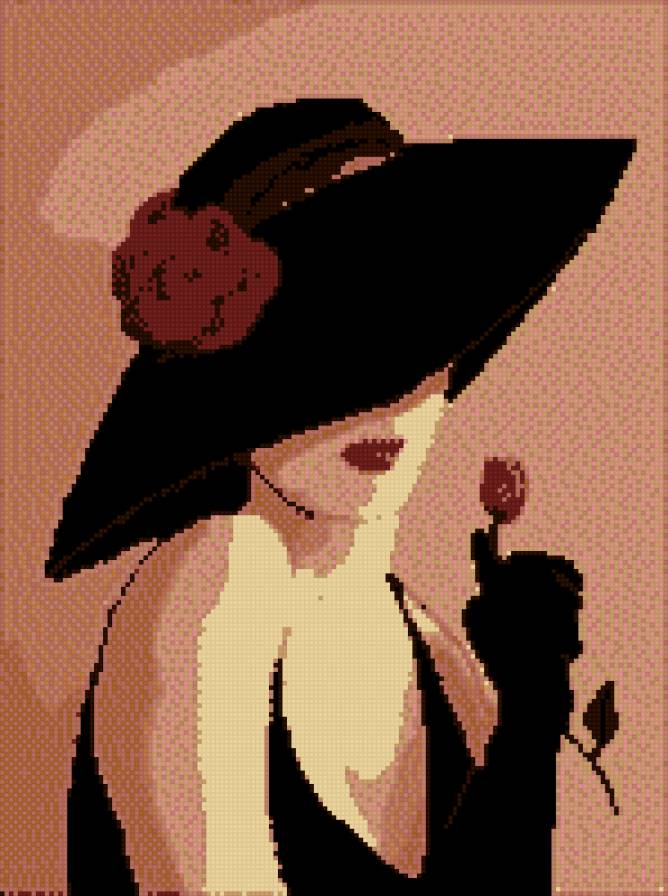 девушка в шляпе . - девушка - предпросмотр