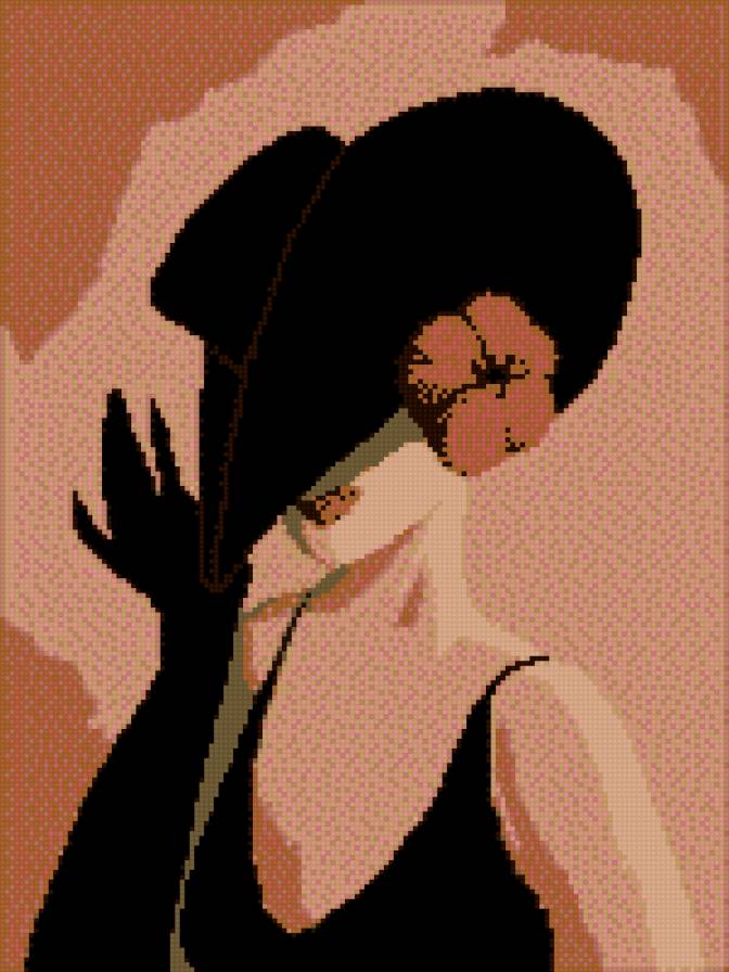 девушка в шляпе . - девушка - предпросмотр