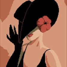 девушка в шляпе .