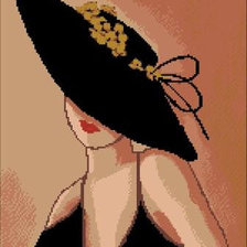 Оригинал схемы вышивки «девушка в шляпе .» (№782630)