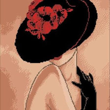 Оригинал схемы вышивки «девушка в шляпе .» (№782631)
