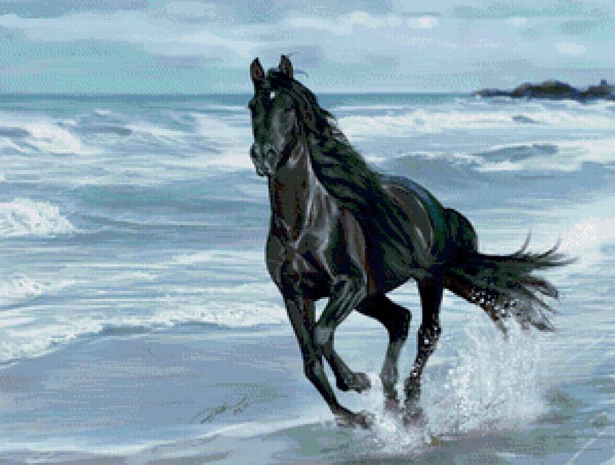 бегущая лошадь - картина, животные, лошадь - предпросмотр