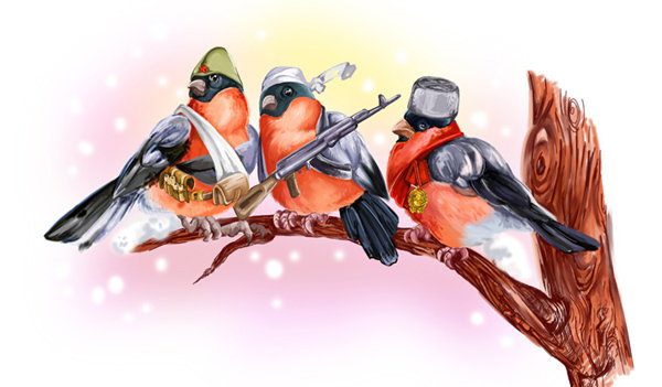 снегири - птицы - оригинал