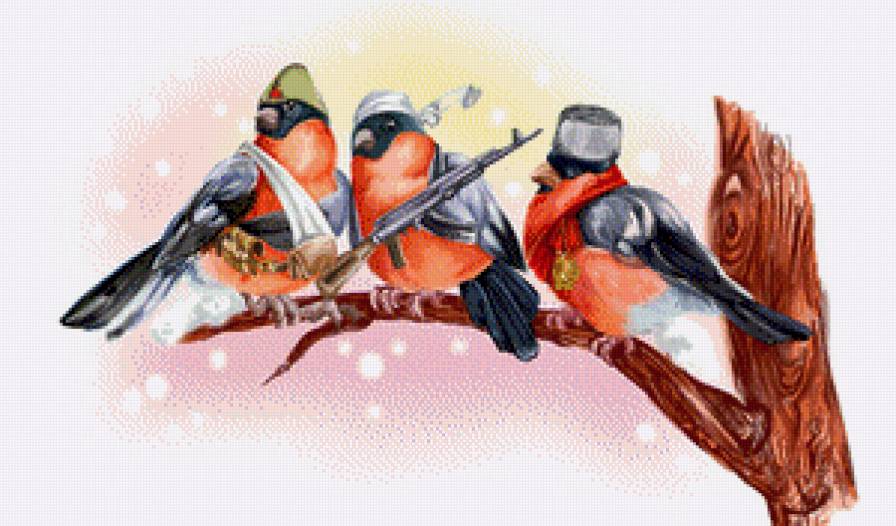 снегири - птицы - предпросмотр