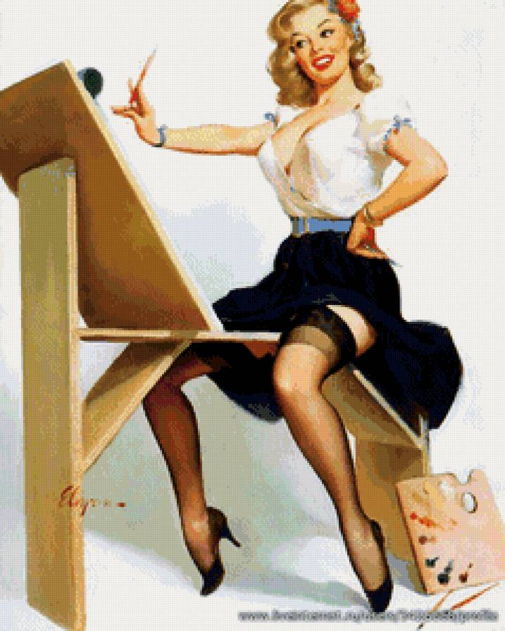 художница - ретро, девушка - предпросмотр