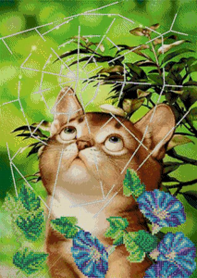 котенок - животные, цветы, кот - предпросмотр