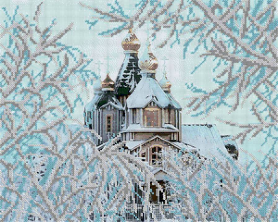 собор - церковь, зима, природа, пейзаж - предпросмотр