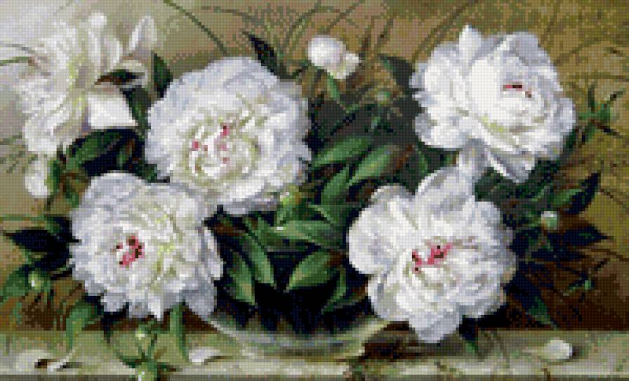 Пионы - картина, букет, натюрморт, цветы - предпросмотр