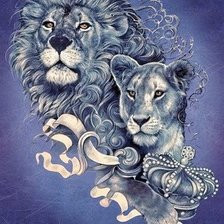 Схема вышивки «львы»