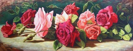 розы - картина, цветы - оригинал
