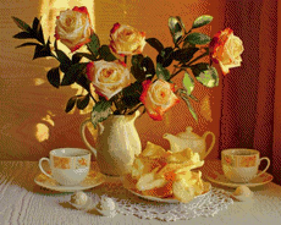 натюрморт розы - натюрморт, розы - предпросмотр