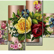 Оригинал схемы вышивки «цветы четыре части» (№784364)