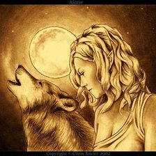 Схема вышивки «Волчица. 2 жизни»